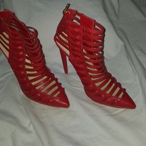 Penny Loves Kenny red strappy booties